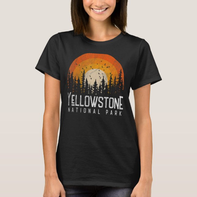 Yellowstone  US National Park Retro Style Vintage T-Shirt (Front)