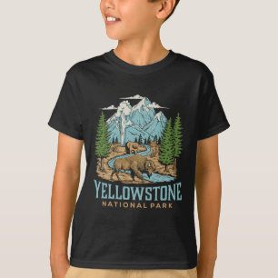 Yellowstone Us National Park Wolf Bison Bear Vinta T-Shirt