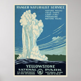 Yellowstone Vintage | Travel illustration Poster