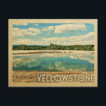 Yellowstone Vintage Travel Postcard<br><div class="desc">Yellowstone design in Vintage Travel style featuring a thermal pool with park and sky behind.</div>