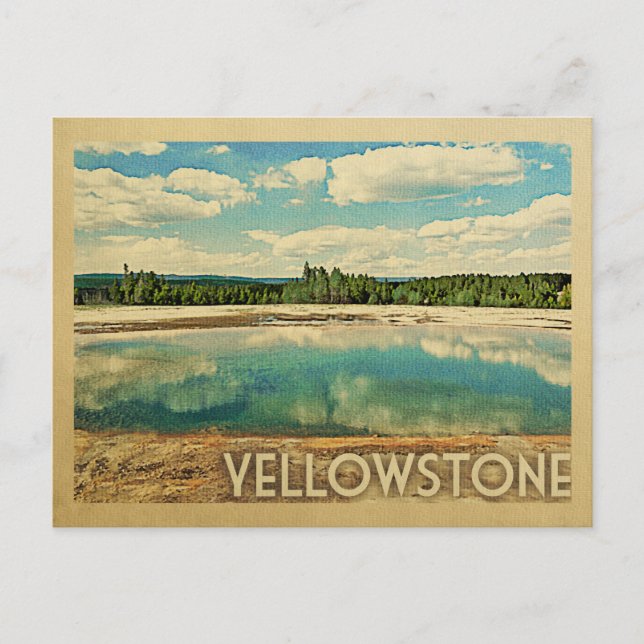 Yellowstone Vintage Travel Postcard (Front)