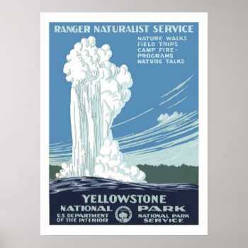 Yellowstone Vintage Travel Poster by ContinentalToursist at Zazzle