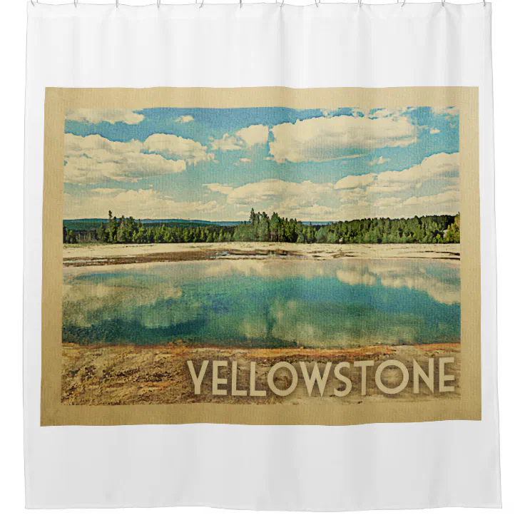 Yellowstone Vintage Travel Shower Curtain Zazzle