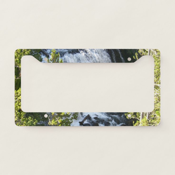 Yellowstone Waterfall License Plate Frame Zazzle