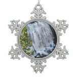 Yellowstone Waterfall Snowflake Pewter Christmas Ornament