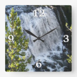 Yellowstone Waterfall Square Wall Clock