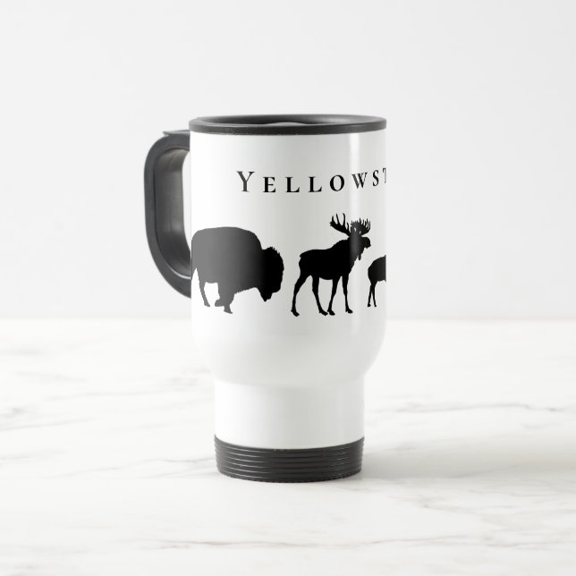 Yellowstone Wildlife Travel Mug (Front Left)