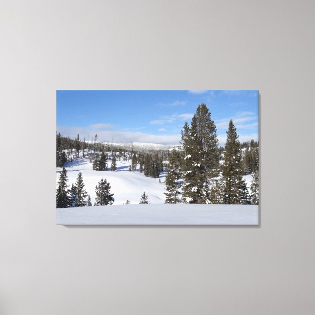 Yellowstone Winter Landscape Photography Canvas Print (Front)