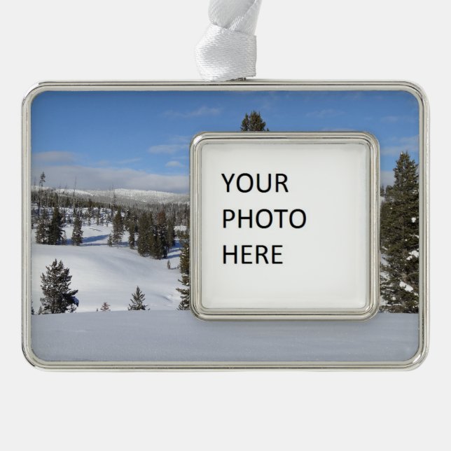 Yellowstone Winter Landscape Photography Christmas Ornament (Front)