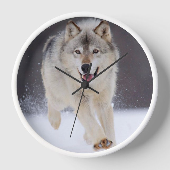 Yellowstone Wolf Clock (Front)