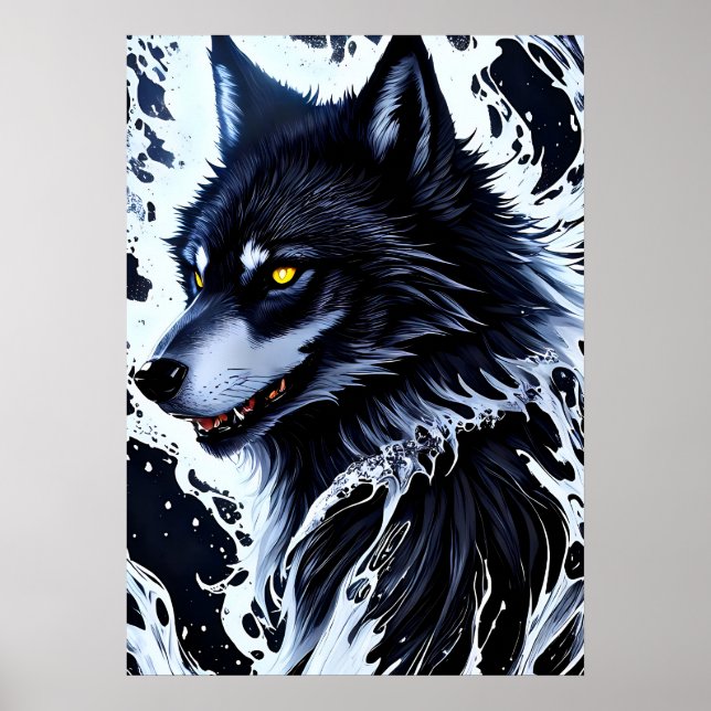Yellowstone Wolf Poster Art  (Front)