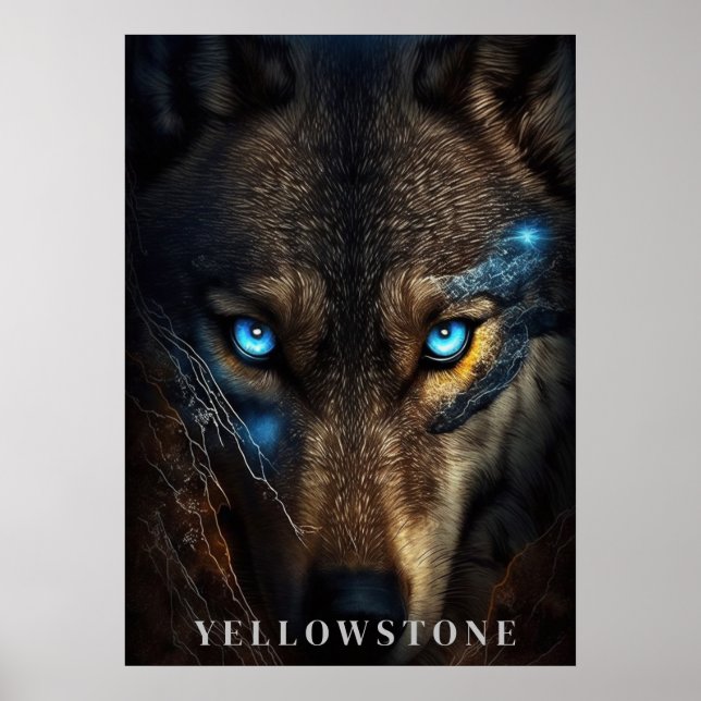 Yellowstone Wolf Poster Art  (Front)
