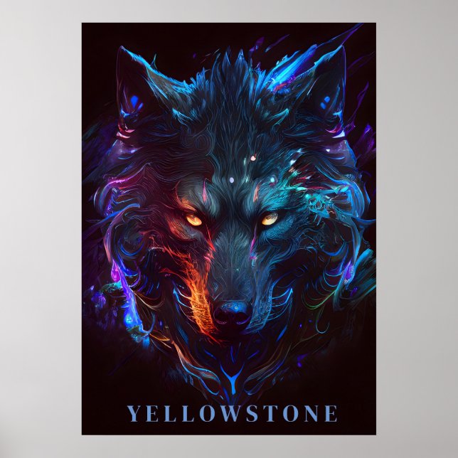 Yellowstone Wolf Poster Art  (Front)