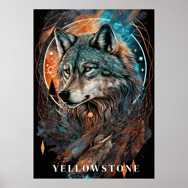 Yellowstone Wolf Poster Art  (Front)