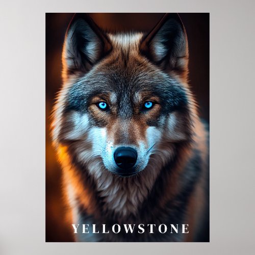 Yellowstone Wolf Poster Art 