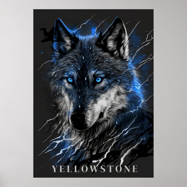 Yellowstone Wolf Poster Art  (Front)