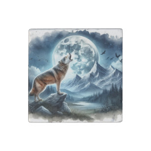Yellowstone Wolf Stone Magnet