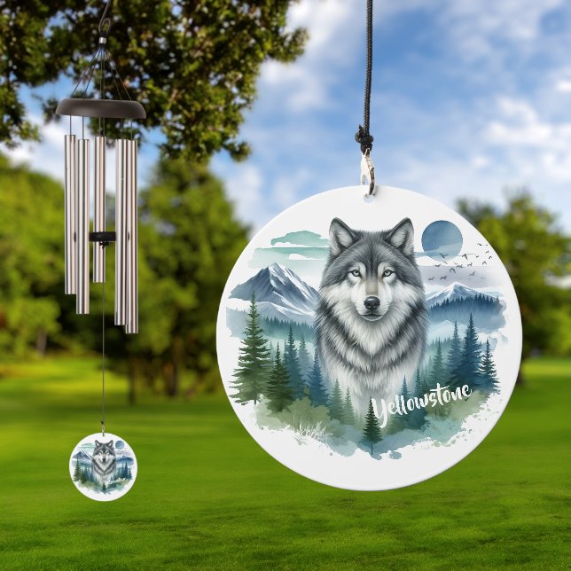 Yellowstone Wolf Wind Chime (Outdoor)
