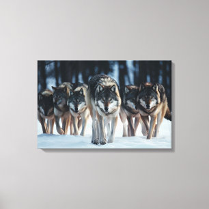   Yellowstone Wolves Canvas Art