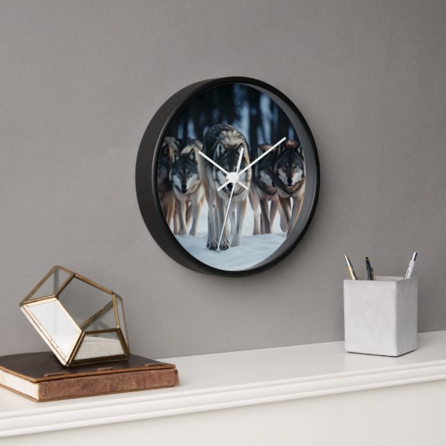 Yellowstone Wolves Clock (Office)