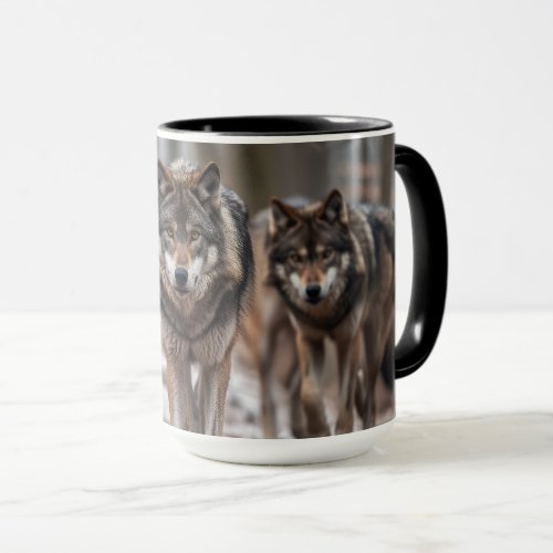 Yellowstone Wolves Coffee Mug Two_Tone