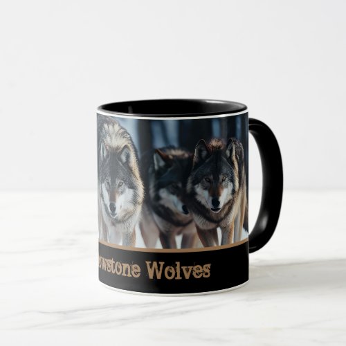 Yellowstone Wolves Coffee Mug Two_Tone