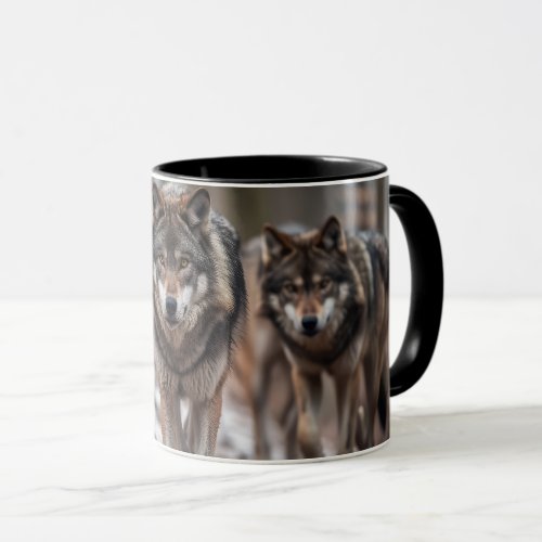 Yellowstone Wolves Coffee Mug Two_Tone