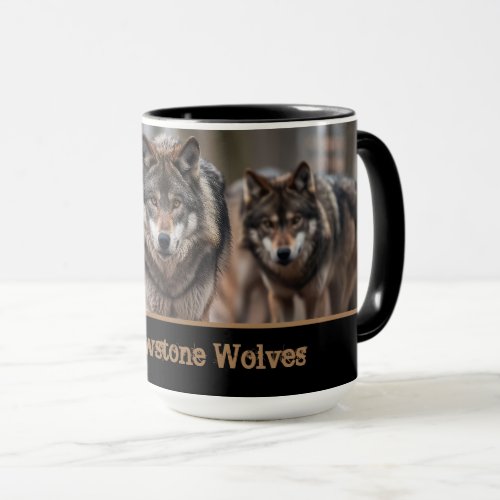 Yellowstone Wolves Coffee Mug Two_Tone