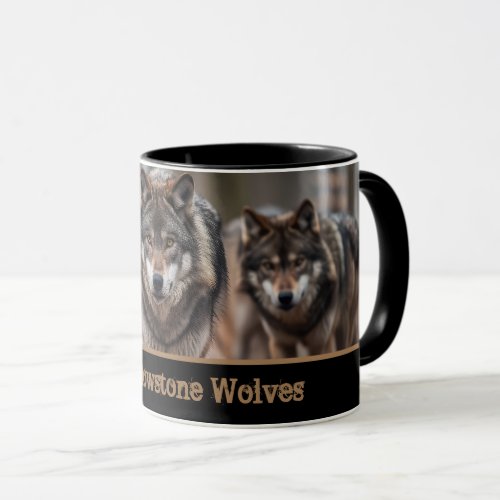 Yellowstone Wolves Coffee Mug Two_Tone