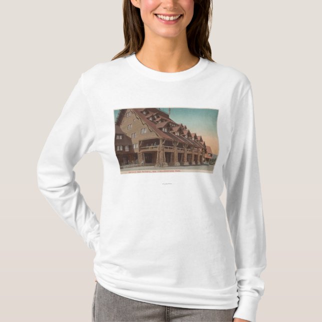 Yellowstone, WY - Entrance of Old Faithful Inn T-Shirt (Front)