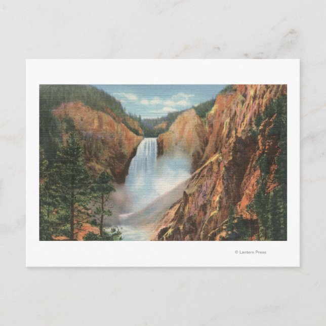 Yellowstone, WY - Great Falls and Grand Postcard (Front)