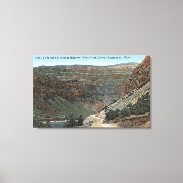 Yellowstone, WY - Yellowstone Highway and Wind 2 Canvas Print (Front)
