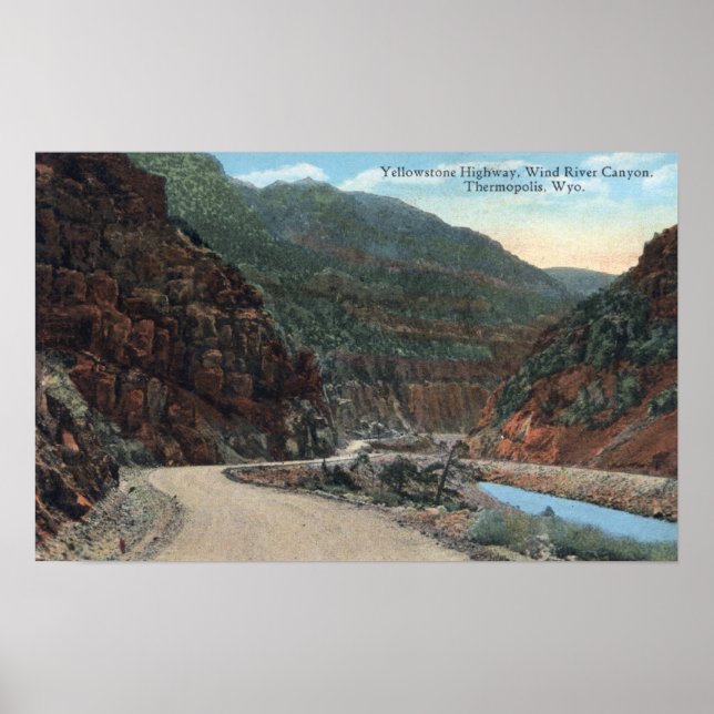 Yellowstone, WY - Yellowstone Highway and Wind 2 Poster (Front)