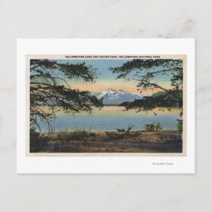 Yellowstone, WY - Yellowstone Lake and Colter Postcard