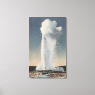 Yellowstone, WYView of Old Faithful Erupting Canvas Print