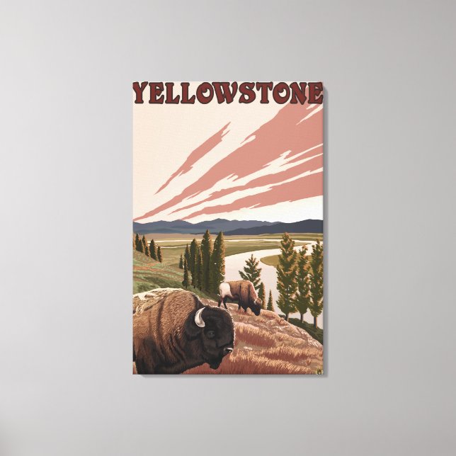 YellowstoneBison Scene Canvas Print (Front)