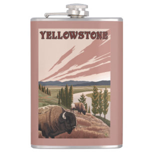 YellowstoneBison Scene Flask