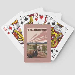 YellowstoneBison Scene Poker Cards