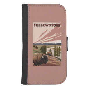 YellowstoneBison Scene Phone Wallet