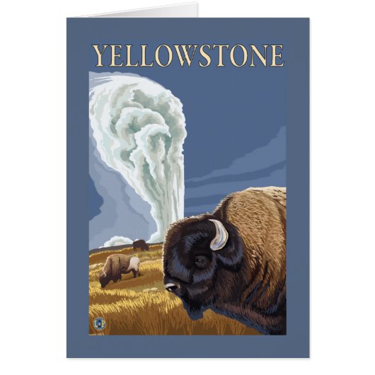 YellowstoneBison with Old Faithful Cards (Front)