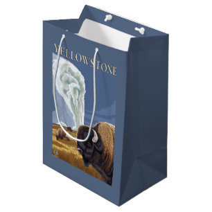 YellowstoneBison with Old Faithful Medium Gift Bag