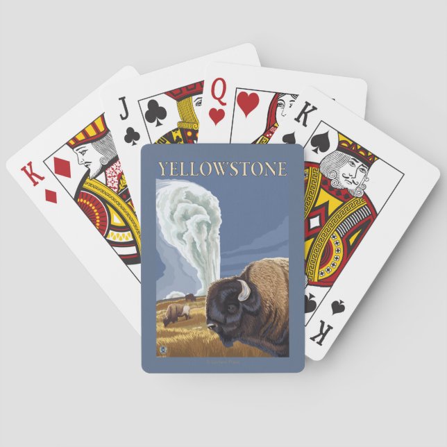 YellowstoneBison with Old Faithful Poker Cards (Back)