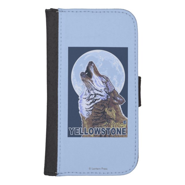 YellowstoneHowling Wolf Samsung Galaxy Wallet Case (Front)