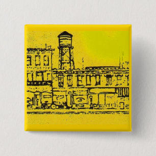 Yellowville houses and homes and water tower button