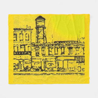 Yellowville houses and homes and water tower fleece blanket