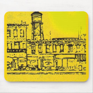 Yellowville houses and homes and water tower mouse pad