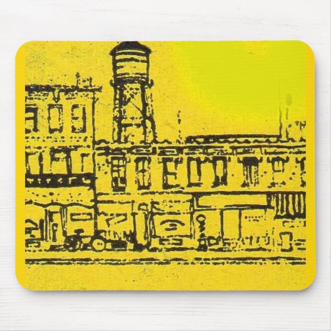 Yellowville houses and homes and water tower mouse pad (Front)