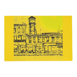 Yellowville houses and homes and water tower placemat
