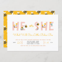 Yelow He or She What Will Baby Bee Gender Reveal Invitation