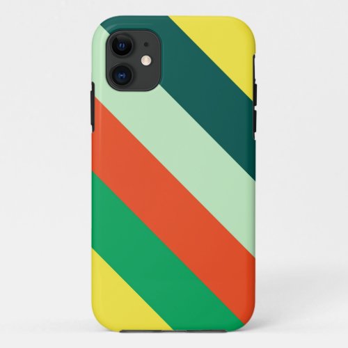 Yelow Orange Green Blue Stripes Background iPhone 11 Case